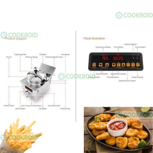 Stainless Steel Broaster Chicken Electric Pressure Fryer, For Commercial